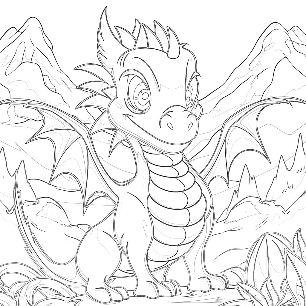 Anime Dragon Coloring Pages | Coloring Pages Mimi Panda