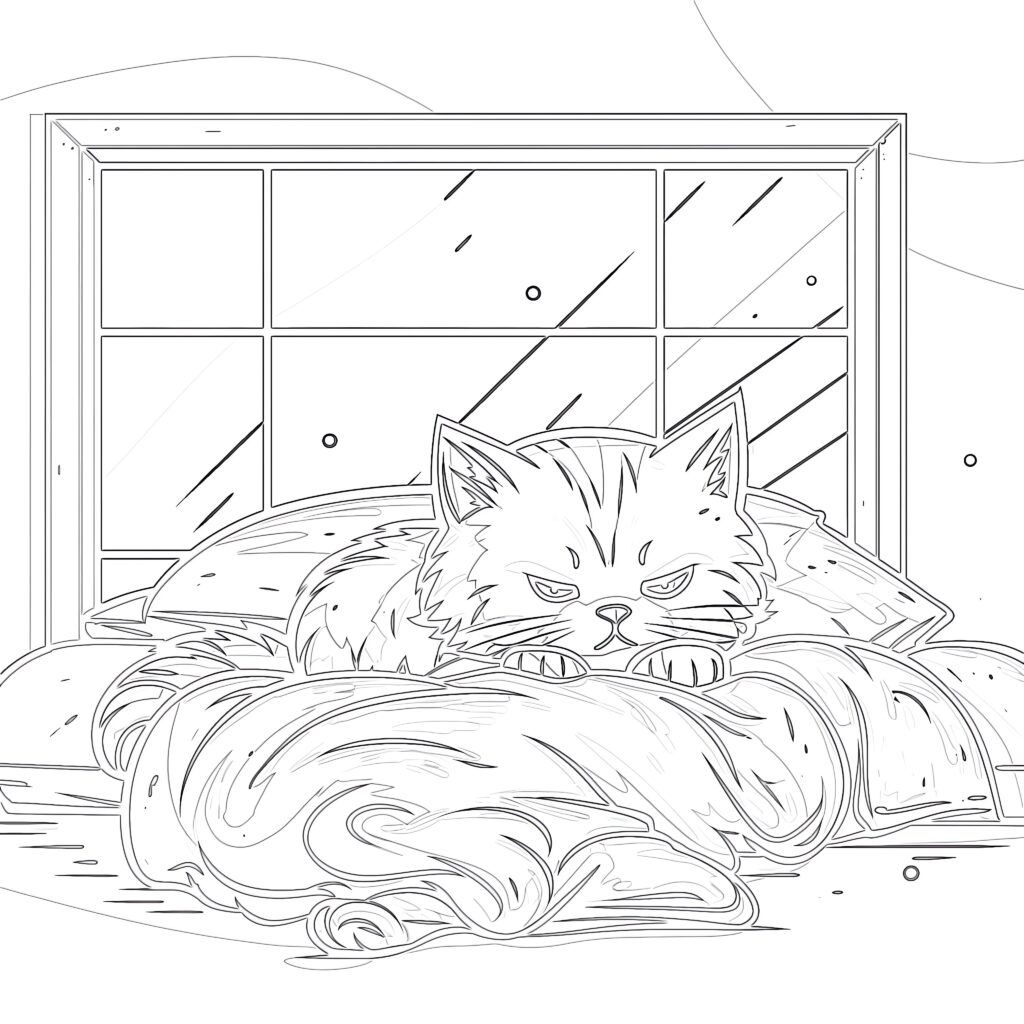 Cute Anime Cat Coloring Pages | Coloring Pages Mimi Panda