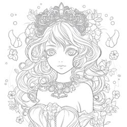 Anime Princess Coloring Page - Printable Coloring page