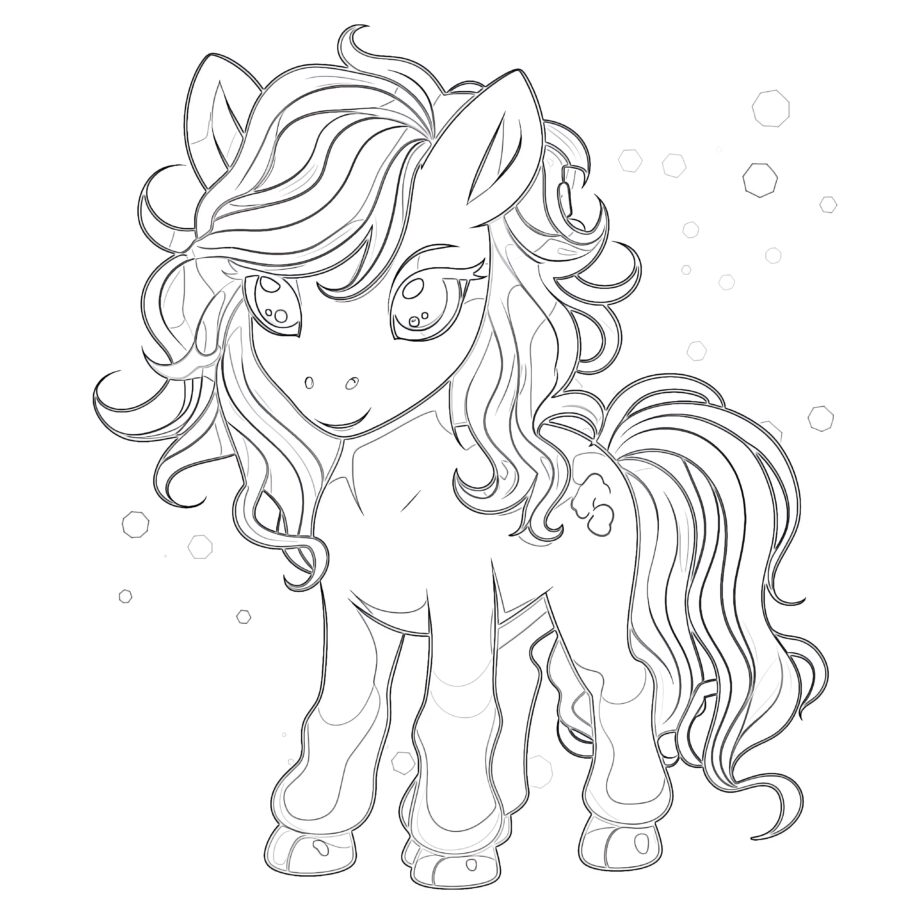 Anime Unicorn Coloring Pages