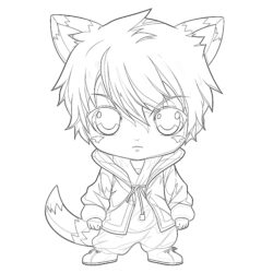 Chibi Anime Coloring Pages Printable - Printable Coloring page