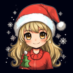 Christmas Anime Coloring Pages - Origin image