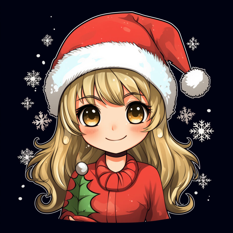 Christmas Anime Coloring Pages 2