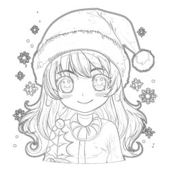 Páginas Para Colorear De Anime De Navidad - Página para colorear