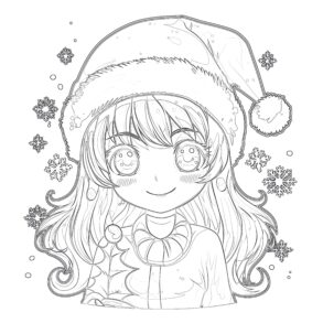 Christmas Anime Coloring Pages | Coloring Pages Mimi Panda