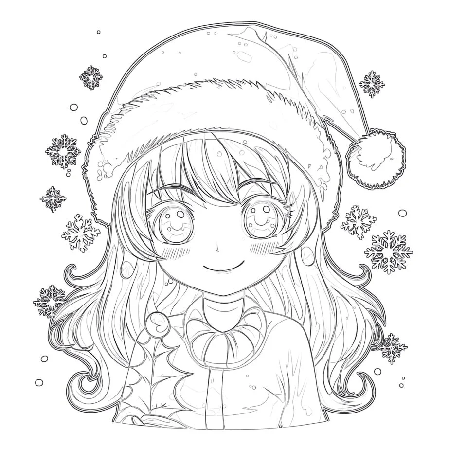 Christmas Anime Coloring Pages