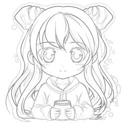 Coloring Cute Anime Coloring Page - Printable Coloring page