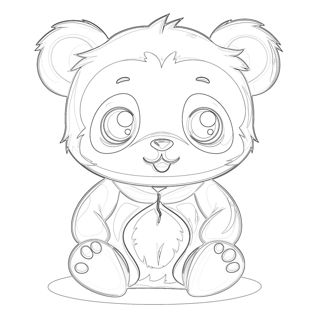 Coloring pages anime easy coloring pages mimi panda