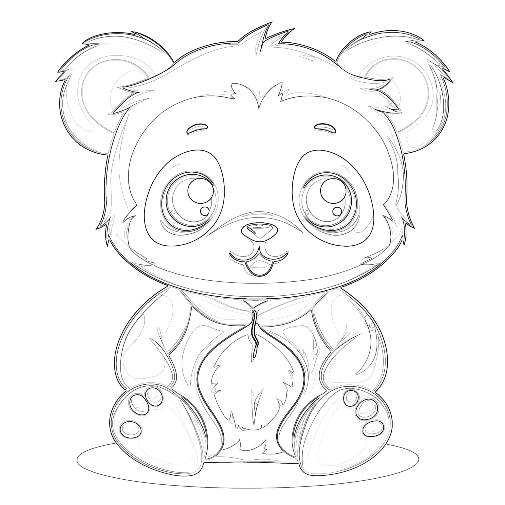 Coloring pages anime easy coloring pages mimi panda