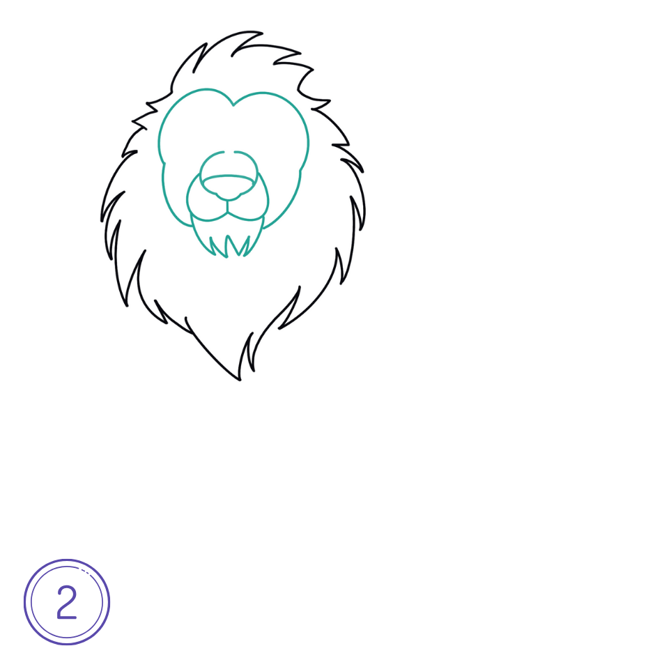 Comment Dessine Lion Étape 2