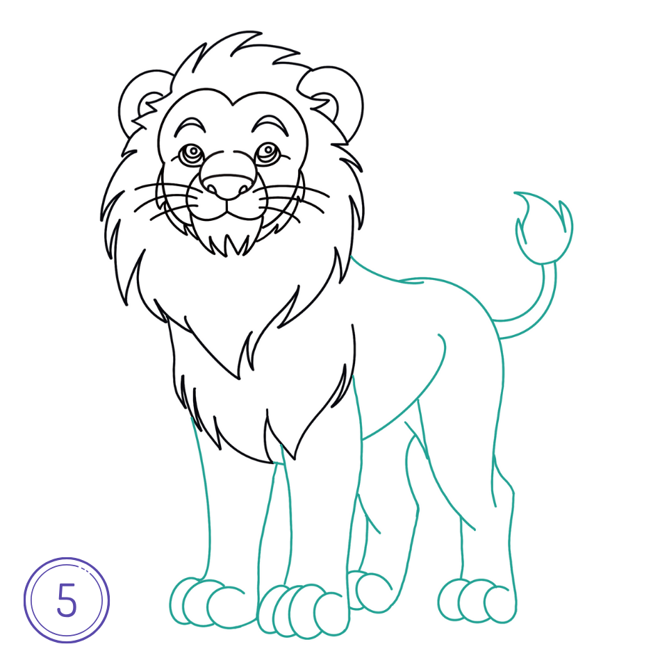 Comment Dessine Lion Étape 5