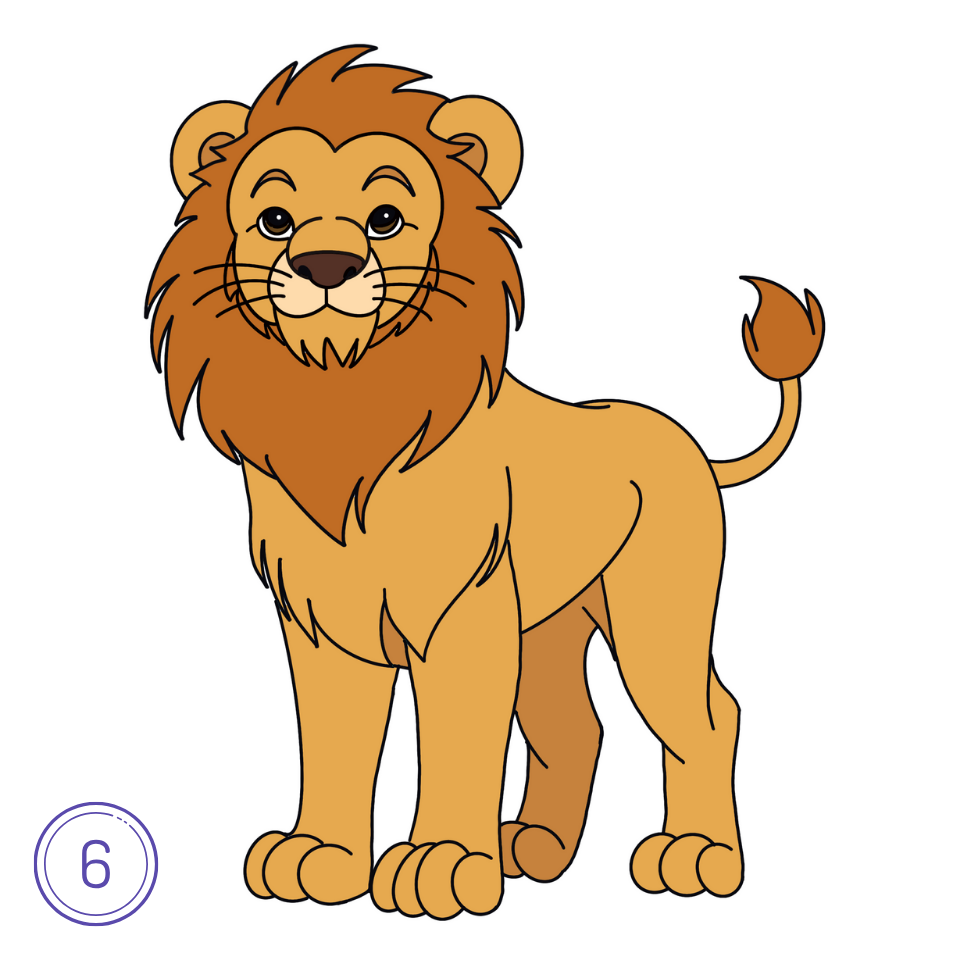 Comment Dessine Lion Étape 6