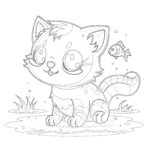 Cute Anime Cat Coloring Pages