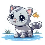 Cute Anime Cat Coloring Pages 2 2