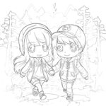 Cute Anime Couple Coloring Pages