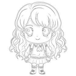 Páginas Para Colorear De Anime Chibi Lindo - Página para colorear