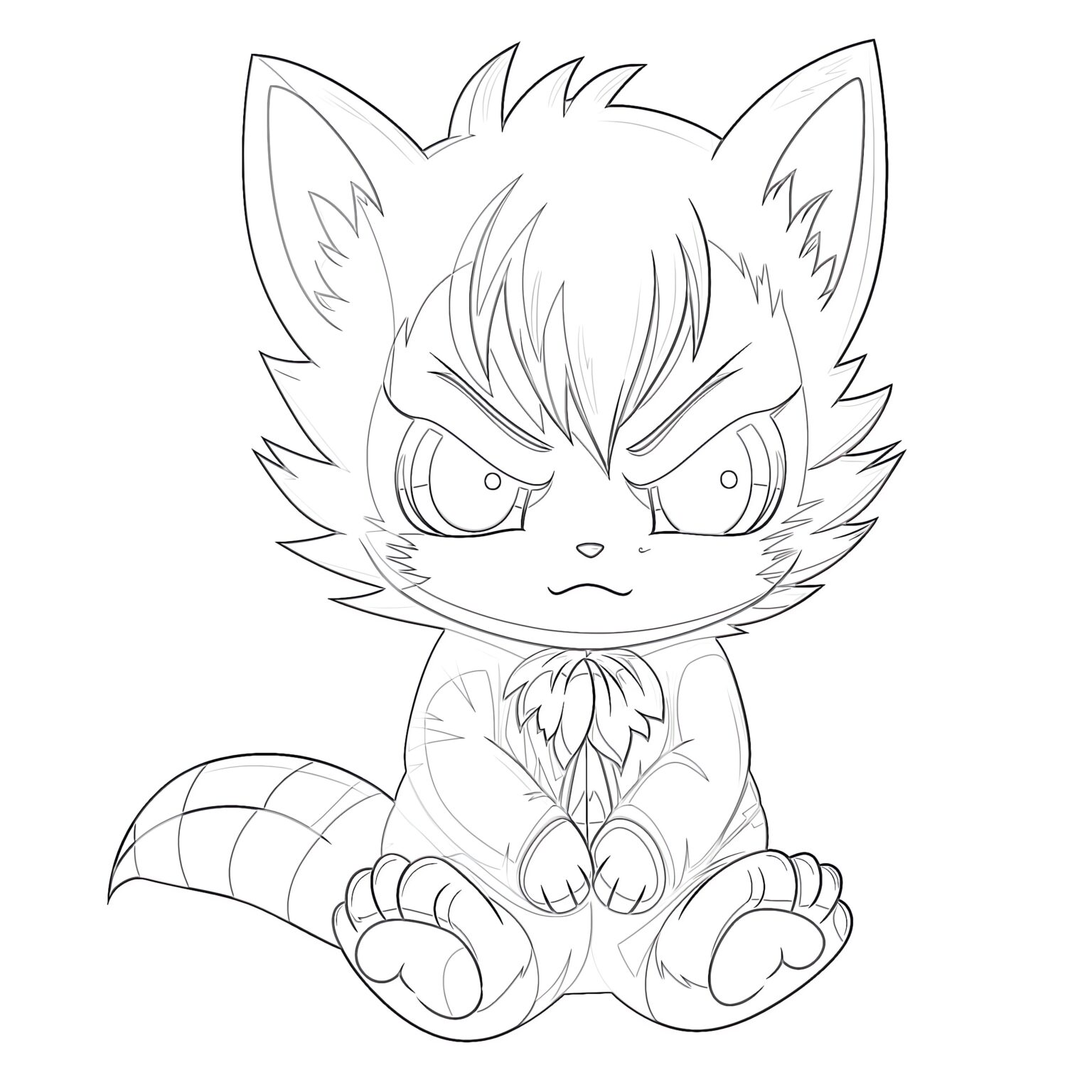 Anime Cat Coloring Pages Coloring - Fairy Tail Anime Coloring Pages 1536x1536 