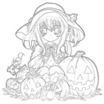 Halloween Anime Coloring Pages