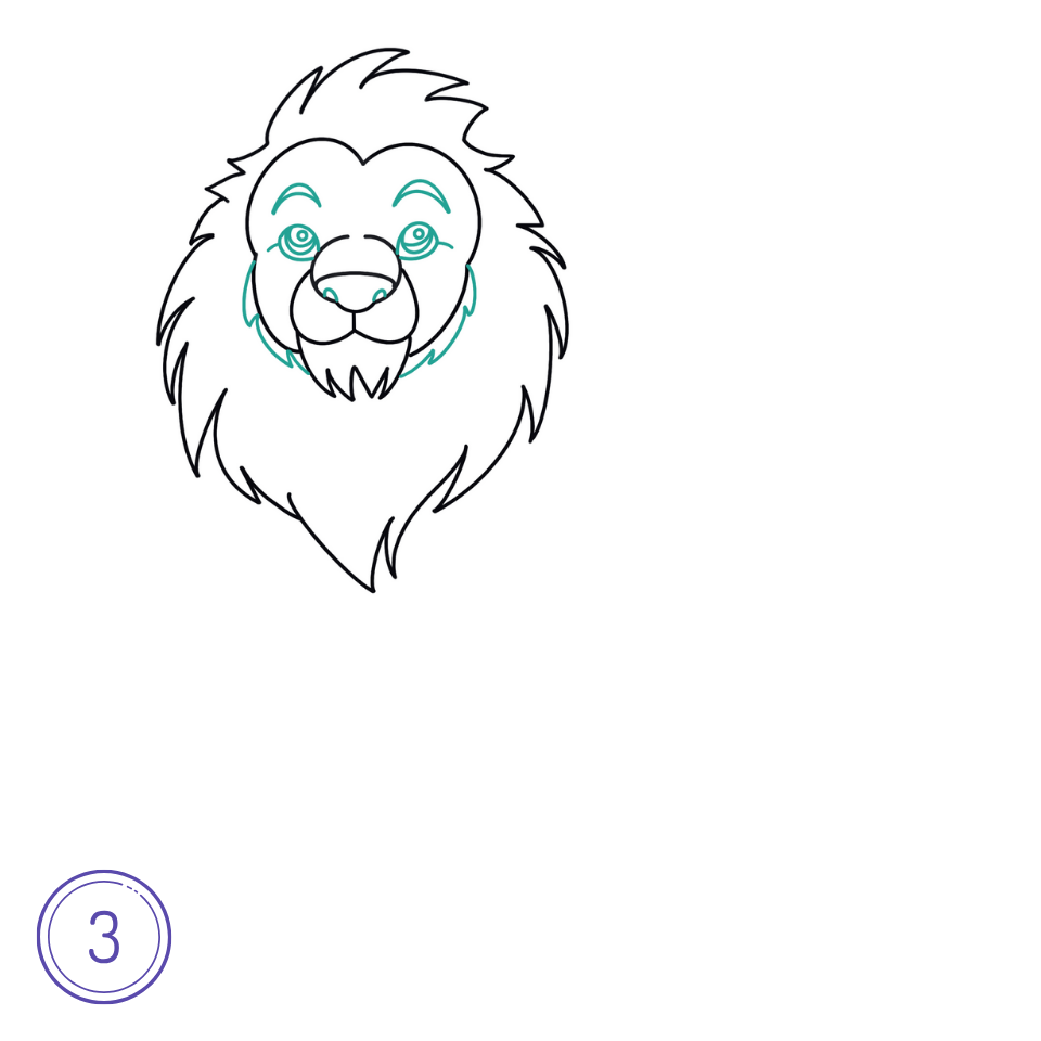 How to Draw a Lion Step 3