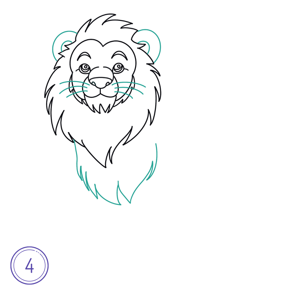 How to Draw a Lion Step 4