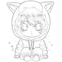 Kawaii Coloring Pages Anime - Printable Coloring page