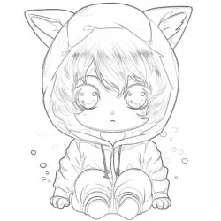 Kawaii Coloring Pages Anime - Printable Coloring page