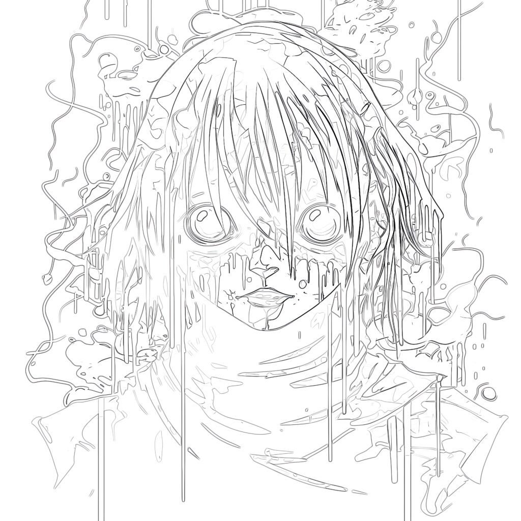 Scary anime coloring pages coloring pages mimi panda
