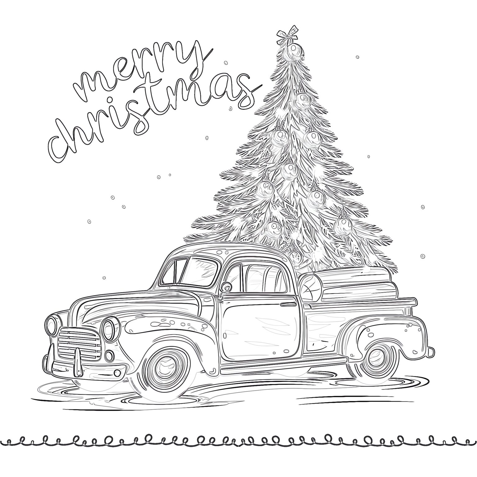 Best Christmas Car Coloring Page | Coloring Pages Mimi Panda