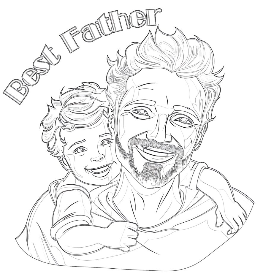 Best Father Coloring Page