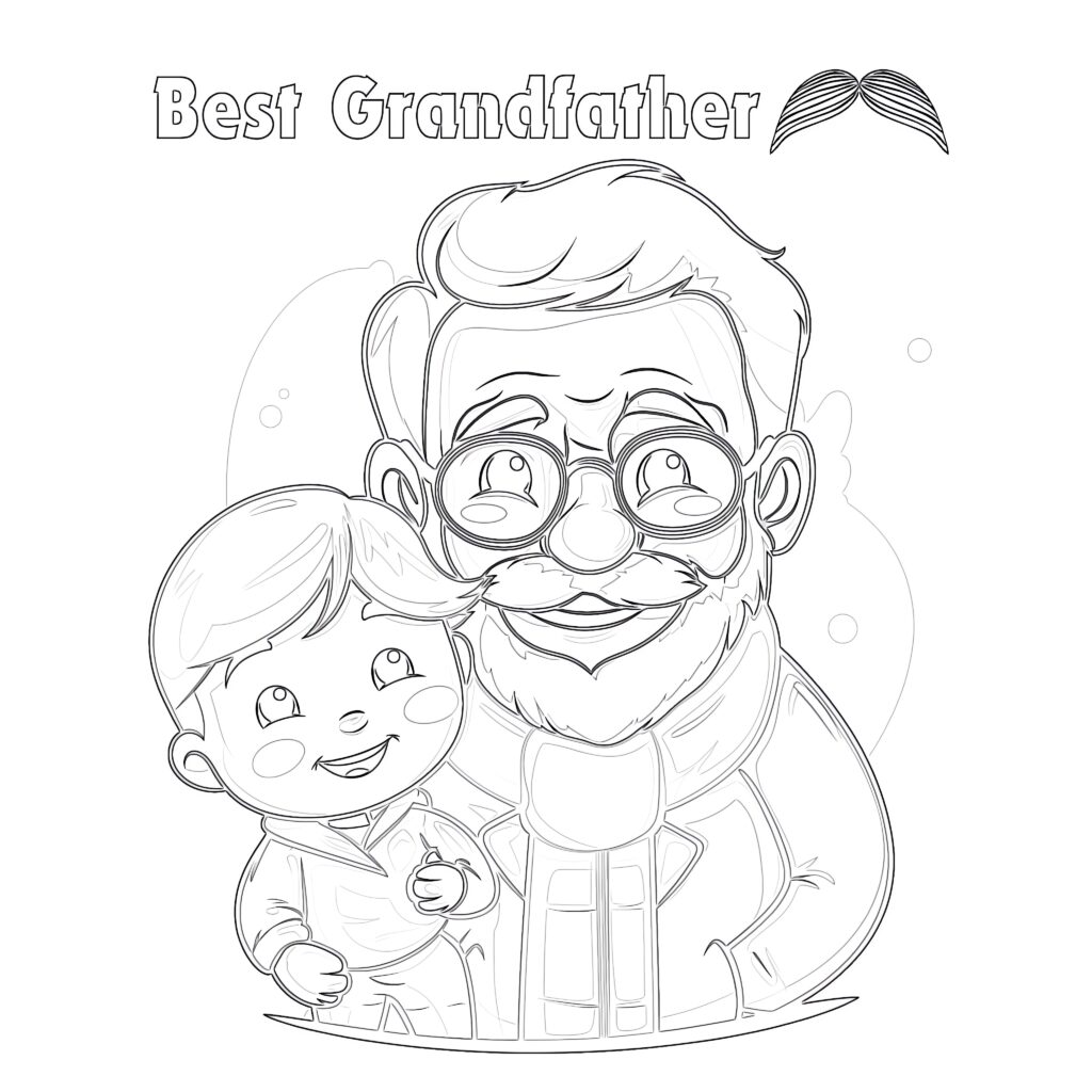 Best Grandfather Coloring Page | Coloring Pages Mimi Panda