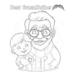 Best Grandfather Coloring Page - Printable Coloring page