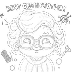 Best Grandmother Coloring Page - Printable Coloring page