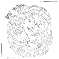 Best Mother Coloring Page - Printable Coloring page