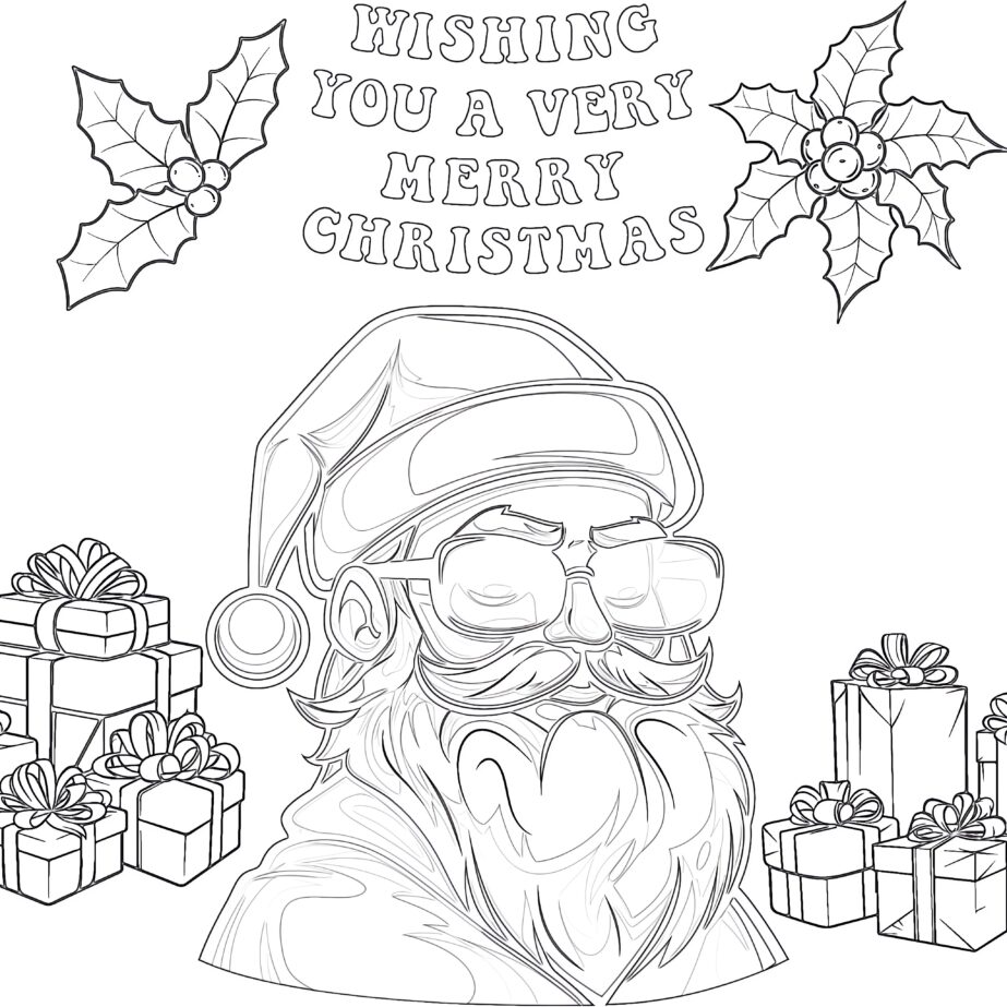 Best Santa Claus Colouring Page