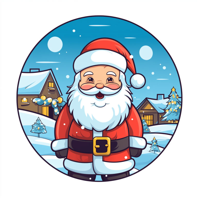 Colored Santa Claus Coloring Page | Coloring Pages Mimi Panda