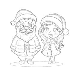 Coloring Pages Of Santa And Mrs Claus - Printable Coloring page