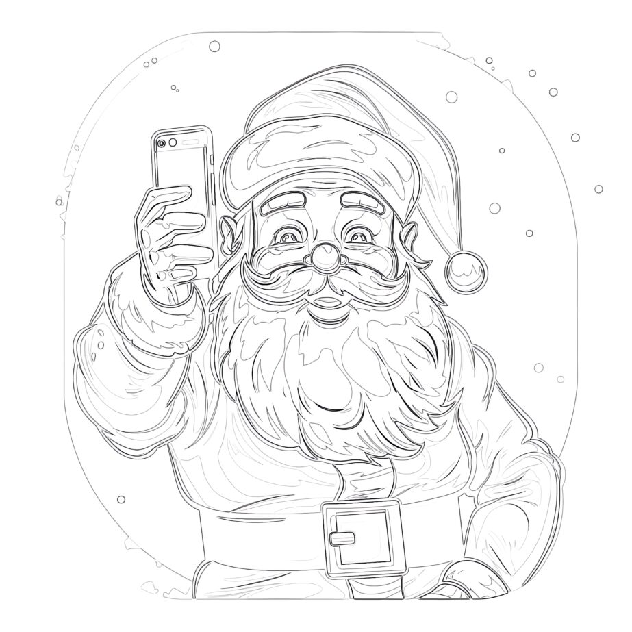 Coloring Sheet Of Santa Claus