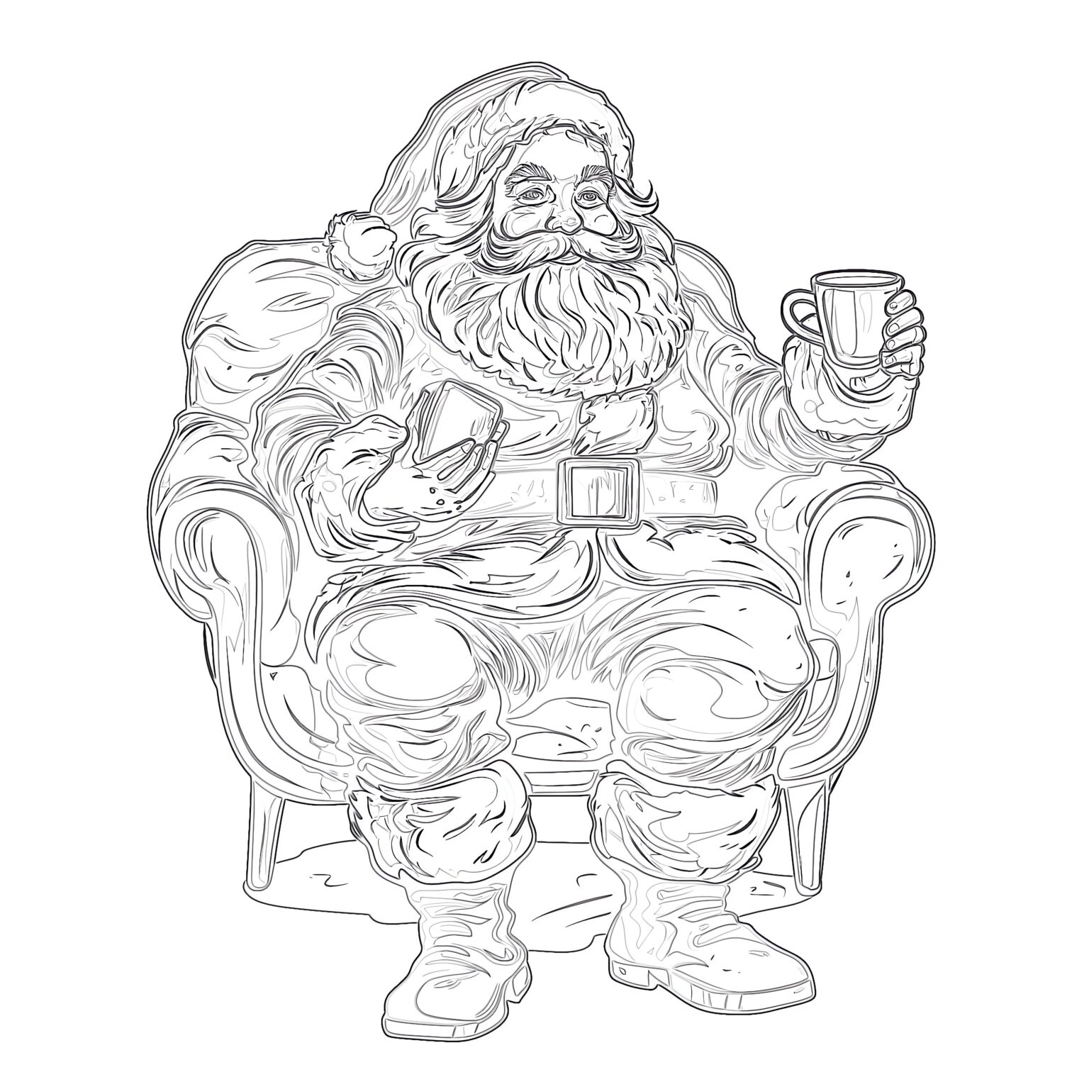 Coloring Sheet Santa Claus | Coloring Pages Mimi Panda