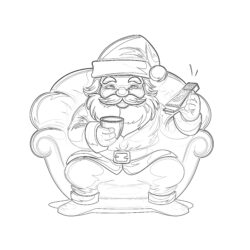 Colouring Pictures Of Santa Claus - Printable Coloring page