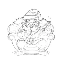 Colouring Pictures Of Santa Claus - Printable Coloring page