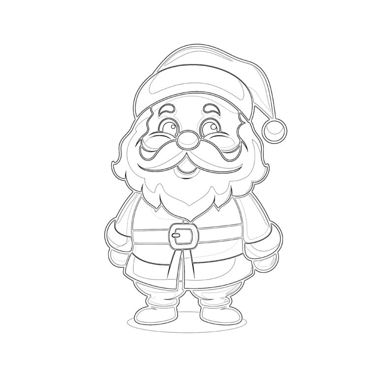 Father Christmas Colouring Page | Coloring Pages Mimi Panda