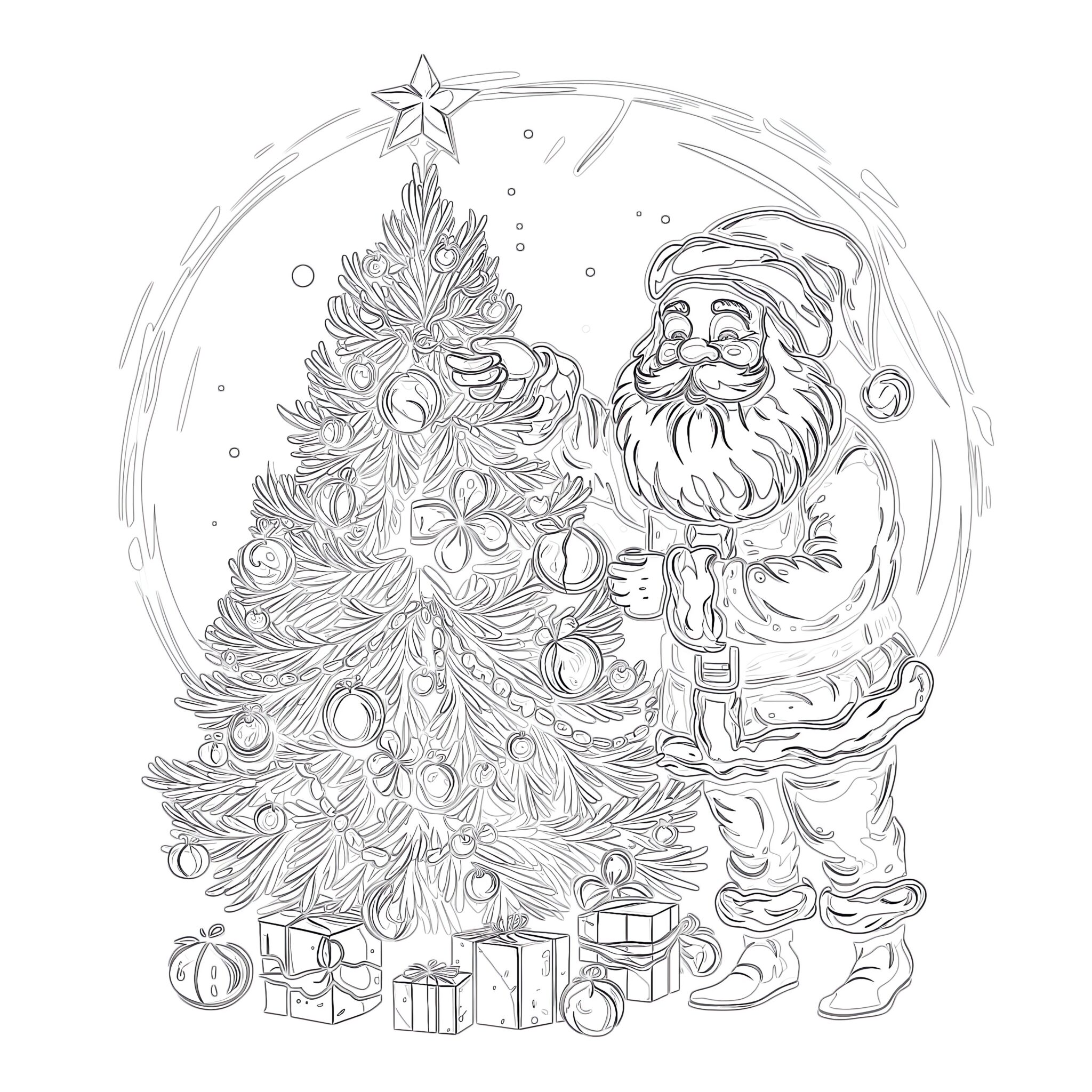 Santa Colouring In Picture | Coloring Pages Mimi Panda