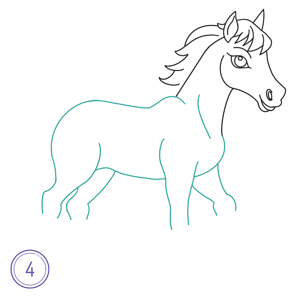 How to Draw a Horse Step 4