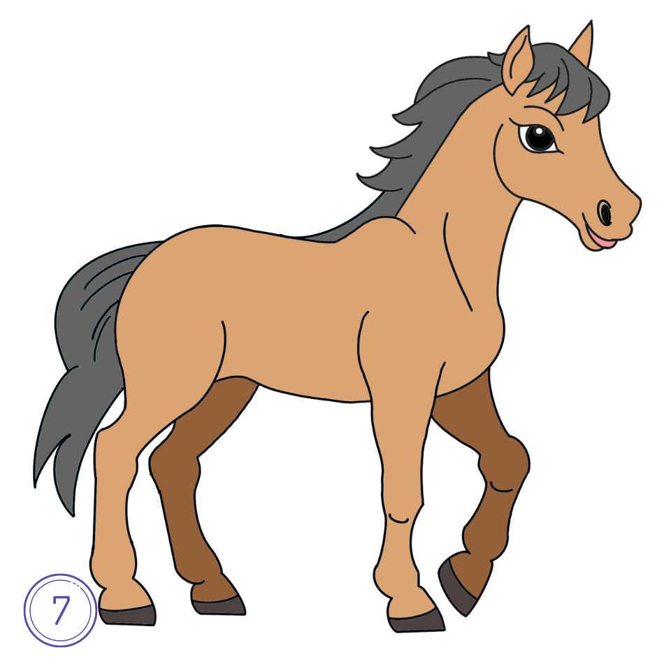 How to Draw a Horse Step 7