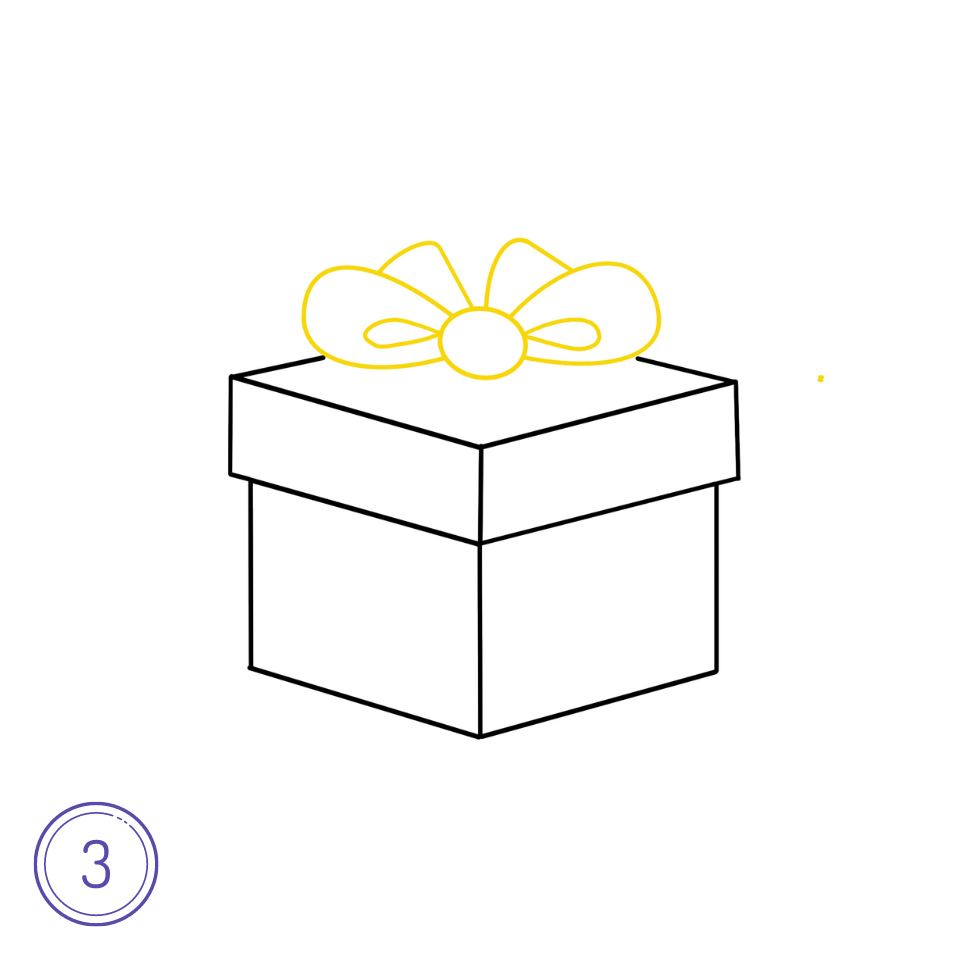 How to Draw a Present Step 3