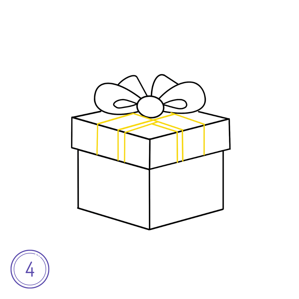 How to Draw a Present Step 4