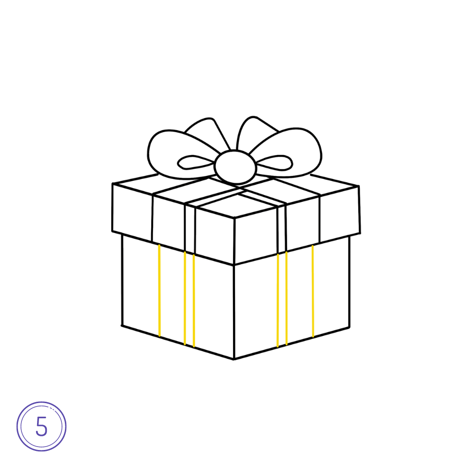 How to Draw a Present Step 5