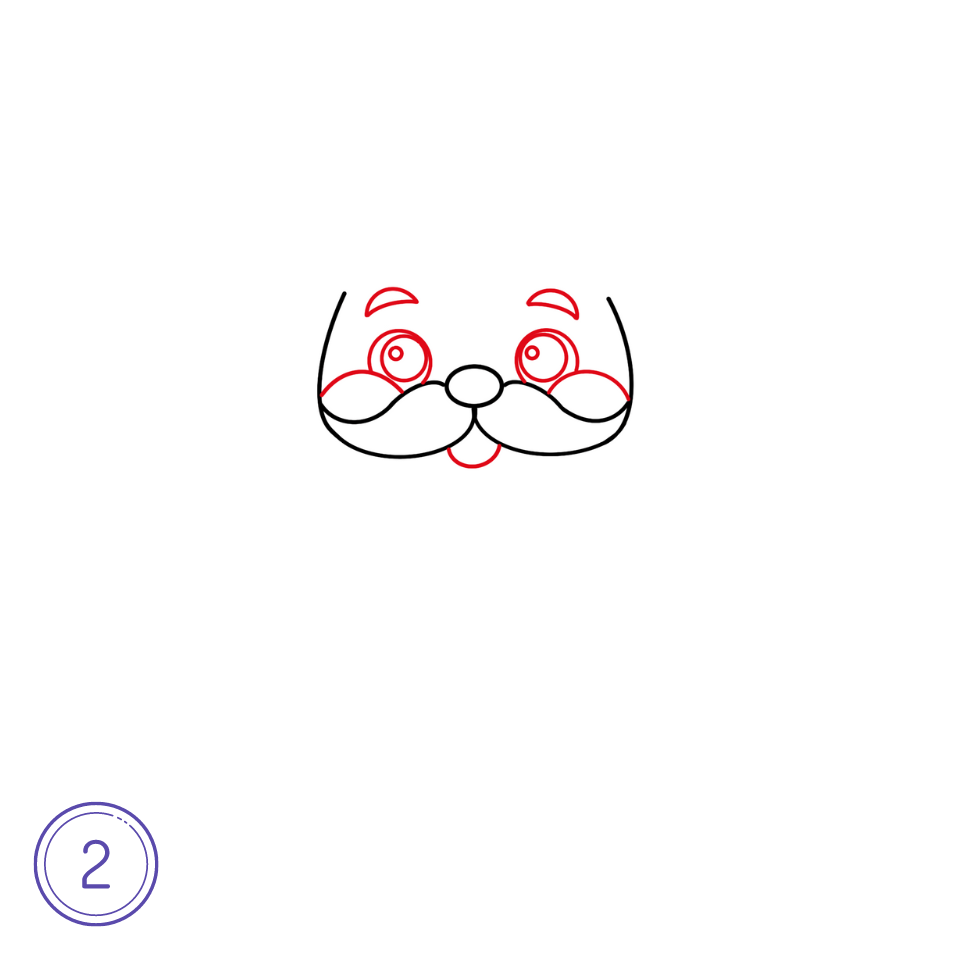 How To Draw Cartoon Santa Claus Step 2