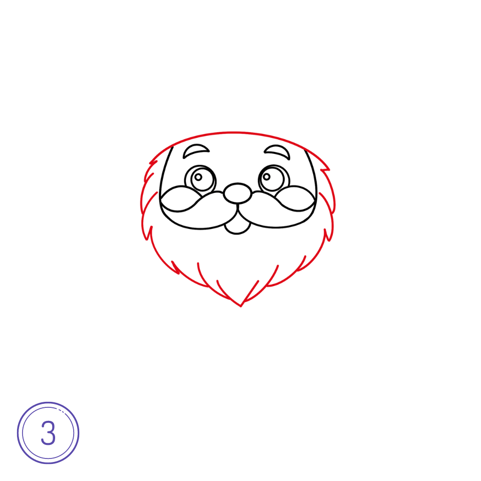 How To Draw Cartoon Santa Claus Step 3