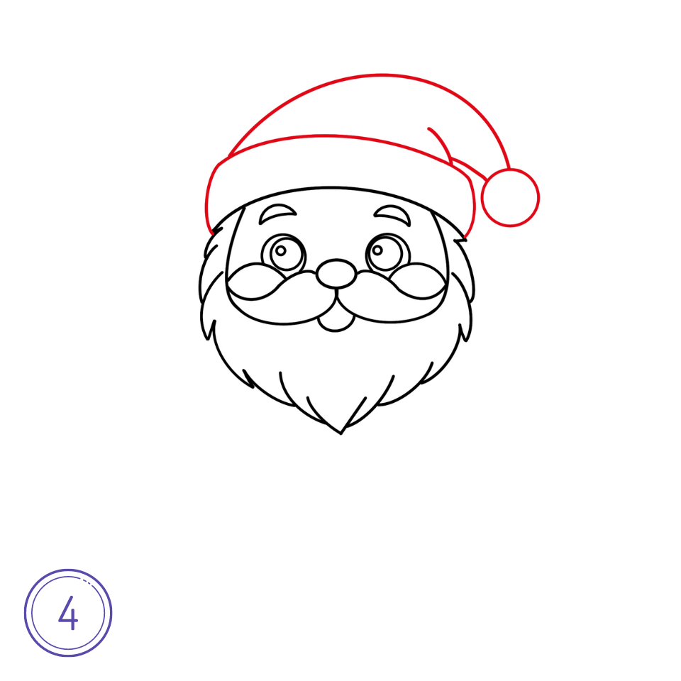 How To Draw Cartoon Santa Claus Step 4